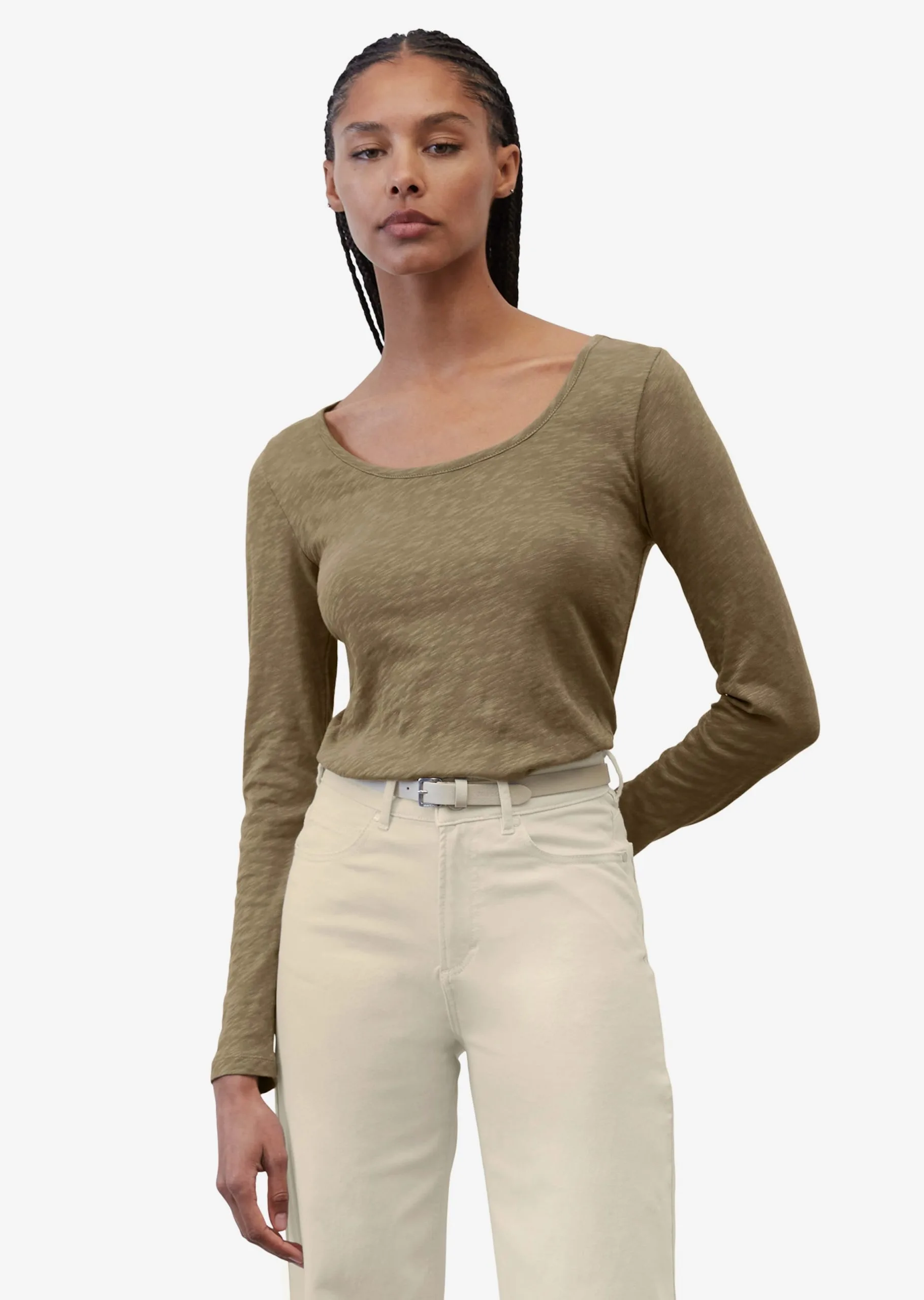 Marc O'Polo Langærmede Trøjer Shirts Kvinder Lysebrun 4 Marc O'Polo Langærmede Trøjer Shirts Kvinder Lysebrun - Billede 2