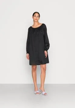 Marc O'Polo DRESS FEMININE GATHERING ROUND NECKLINE VOLUMINOUS SLEEVE - Hverdagskjoler