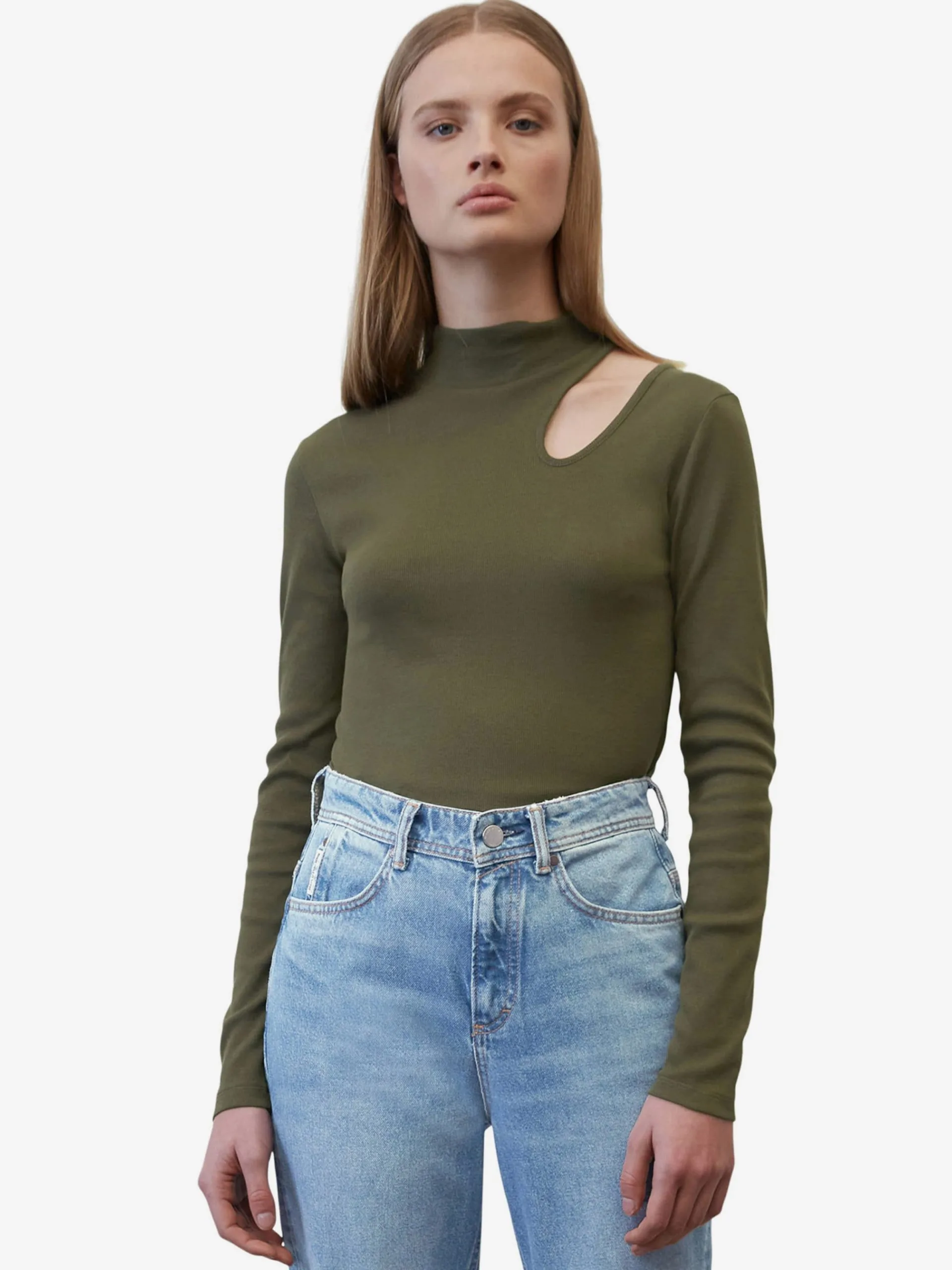 Marc O'Polo DENIM Langærmede Trøjer Shirts Kvinder Khaki 4 Marc O'Polo DENIM Langærmede Trøjer Shirts Kvinder Khaki - Billede 2