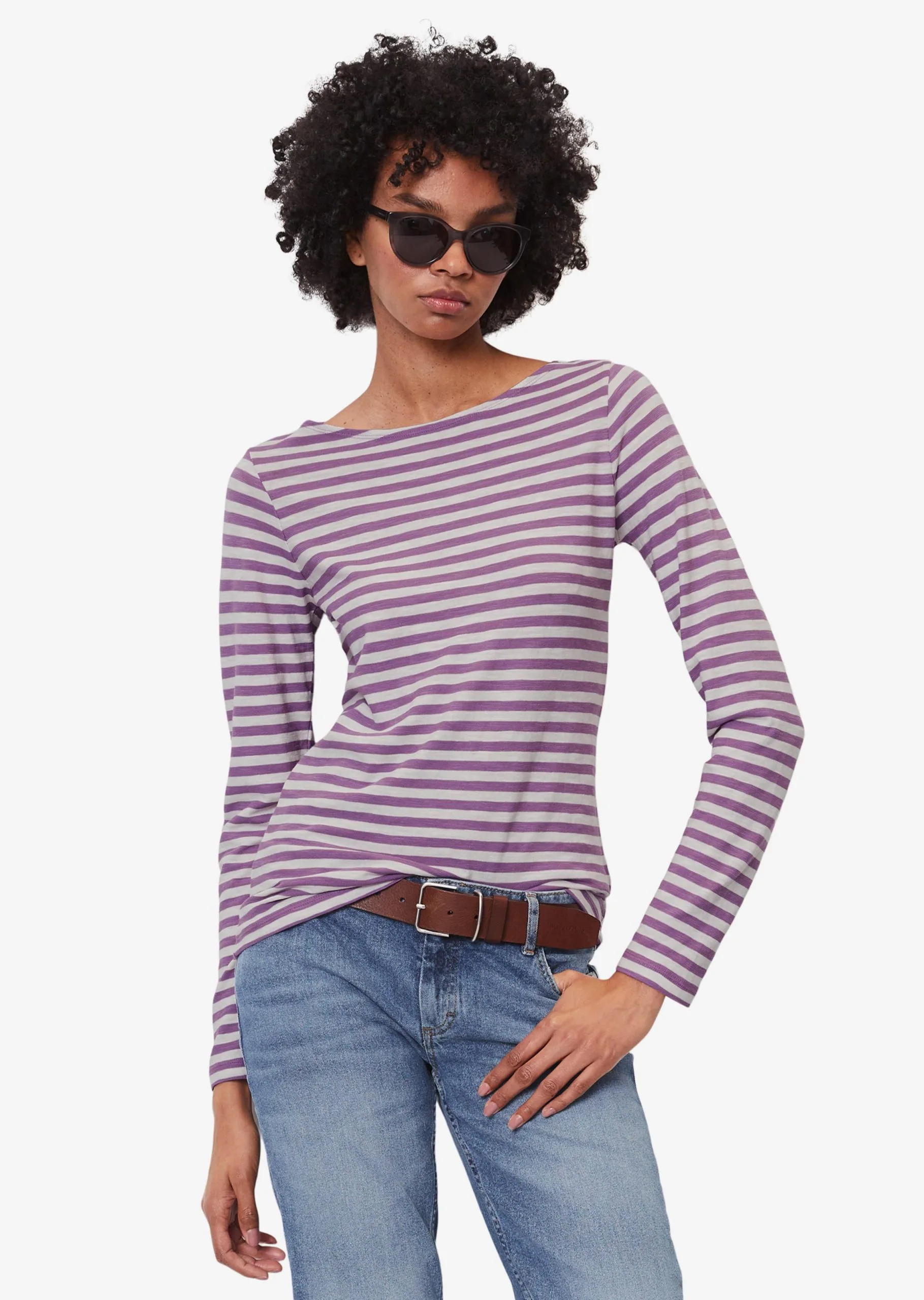 Marc O'Polo Langærmede Trøjer Shirts Kvinder Lilla 4 Marc O'Polo Langærmede Trøjer Shirts Kvinder Lilla - Billede 2